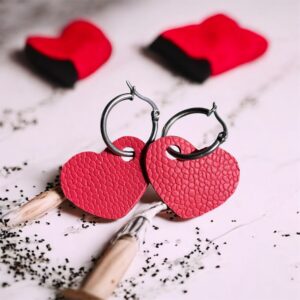 Créole Argenté à pampille cuir